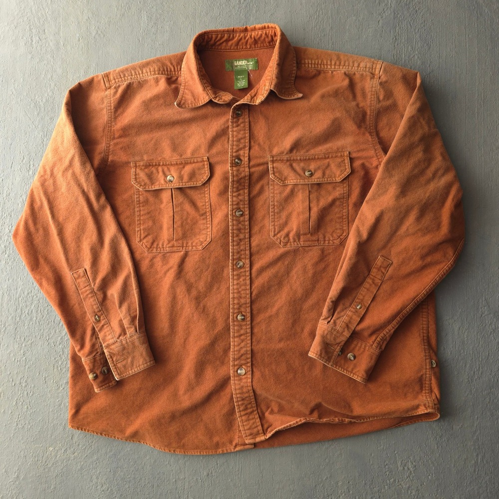 Vintage 2000s Gander Mtn. Tan Brown Button Up Shirt Large Faded